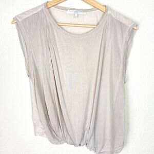 Burning Torch‎ Asymmetric Crop Top Size XXS Bone Gray Knit Tank Draped